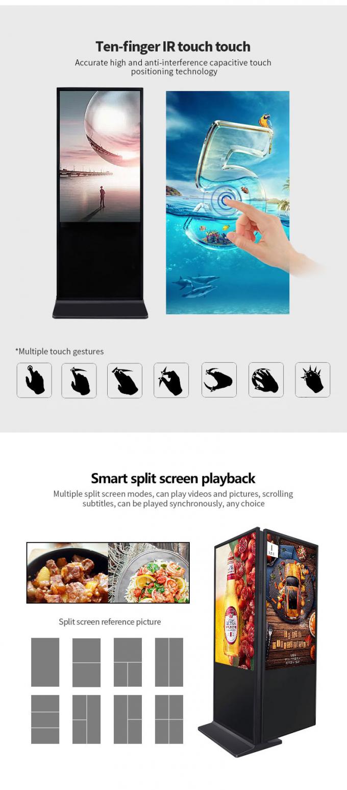 De uiterst dunne Kiosk van het 55 Duim Tweezijdige Interactieve Touche screen