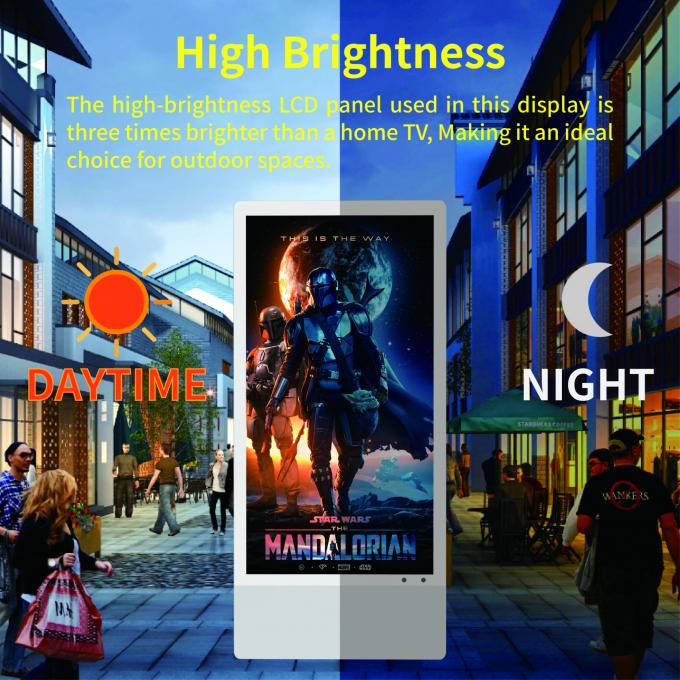32/43/55 inch aangepaste draagbare mobiele Android digitale bewegwijzering totem buiten verplaatsbaar beeldscherm 0