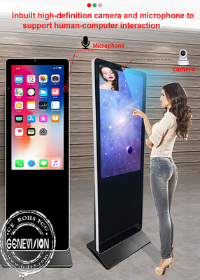 Win10 43 inch indoor 4K UHD interactieve touchscreen-kiosk met HD-camera