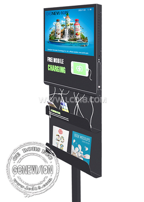 21.5&quot; Smartphone oplaadkabels Android Wifi Digitale signage kiosk met magazinehouder