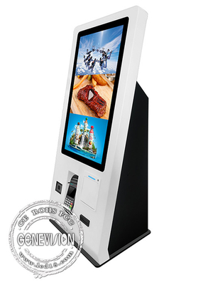Hotel 24 Inch Verticale Desktop Printer QR Code Scanner Kaart Dispenser Zelfbediening Check In Kiosk