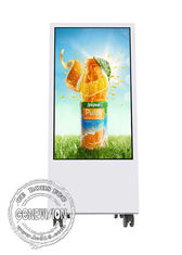 Volledige de Kiosk Digitale Signage van HD 1080p semi-Openlucht Mobiele Kiosk 32“ met Batterij/Wielen