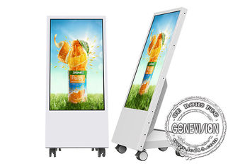 Volledige de Kiosk Digitale Signage van HD 1080p semi-Openlucht Mobiele Kiosk 32“ met Batterij/Wielen