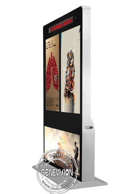 Twee 55“ LCD Touch screenkiosk met Affiche Licht Vakje