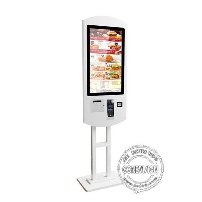 FHD 1080P de tribune van de 32 duimvloer zelf het bestel- Kiosk met thermische Printer en pagers voor restaurant