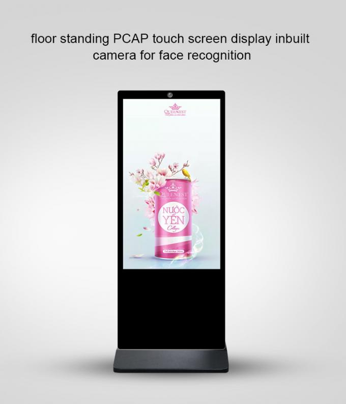 De slimme Capacitieve Digitale Signage van Wifi van de Touch screenkiosk Camera bouwde“ Grote Grootte 65 in met 4G Google Play