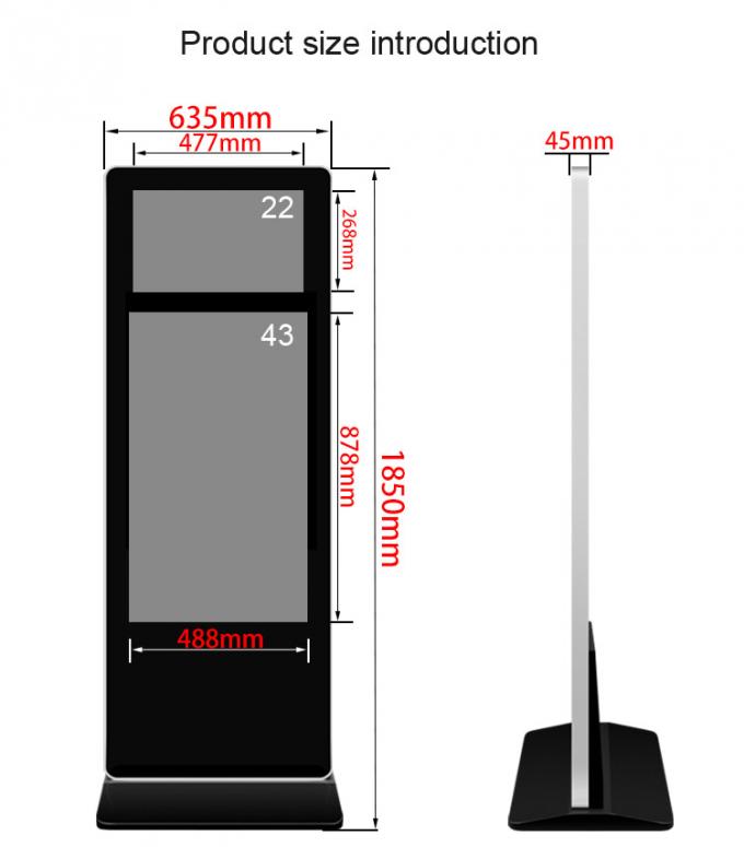 43“ en 21.5“ de Kiosk Digitale Signage van het Twee Schermandroid met WiFi