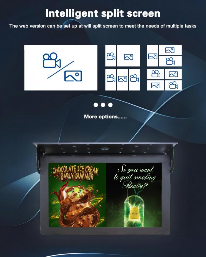 21.5 inch Plafondmontage Android 7.1 Gratis Cloud Server LCD Bus Digitaal Signage Display 1G+32G Wifi Lift Wayfinding Onderwijs 3