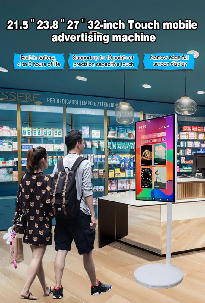 24" 27" 32" Mobile Smart Screen Android 11 OS 4GB 64GB Rollable Smart Touch Screen met oplaadbare batterij 0