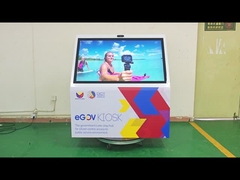 55 inch Logo Printing Horizontaal Touch Screen Kiosk met 5.0Mpx Camera Microphone
