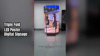 Drievoudig opvouwbaar LED-posterscherm Gemakkelijk mobiel display