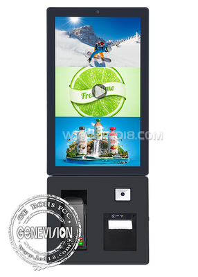 24&quot; Zwarte wandmontage Zelfbedieningsterminal Printer QR Code Scanner POS Touch Screen Betaalkiosk