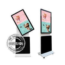 Draaibare LCD Touch screenkiosk Reclamevertoning 65“ bouwt Wifi voor Tentoonstelling in toont