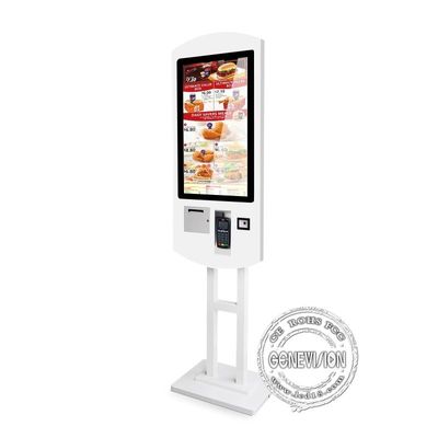 FHD 1080P de tribune van de 32 duimvloer zelf het bestel- Kiosk met thermische Printer en pagers voor restaurant