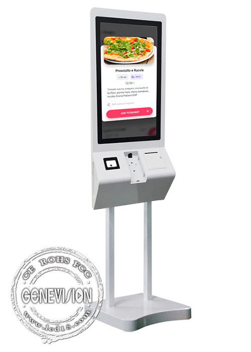 Super Thin 27 Inch Restaurant Self Service Kiosk Capacitive Touch Screen With Android 7.1 System