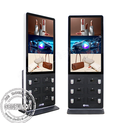 Touch Phone Charging Advertising Display met 6 Boxer met slot voor telefoon opladen