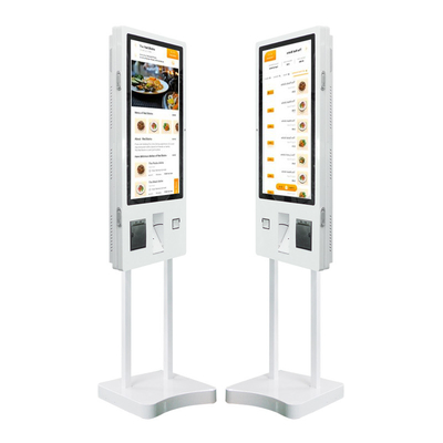 32 inch zelfbediening bestelling betaling touchscreen kiosk Printer Qr code scanner voor supermarkt / restaurant