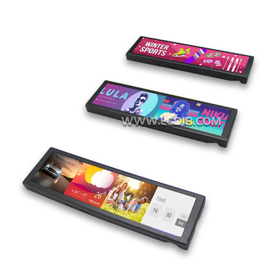 Stretch Bar Screen Advertising Display Android WIFI afstandsbediening Monitor Op het schap