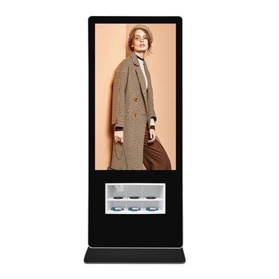 55 inch vloer staande Android digitale signage kiosk met slim draadloos oplaadstation