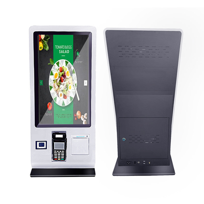24 inch Desktop Self Service Check Out Kiosk Met Printer QR Code Scanner Voor Restaurant