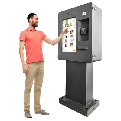 21.5 inch outdoor zelfbediening betaling touch alles in één kiosk printer kiosk met camera voor autoverwasser