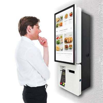 21.5''Wall Mount White Bill Payment Kiosk Menu Display Board Pos Machine