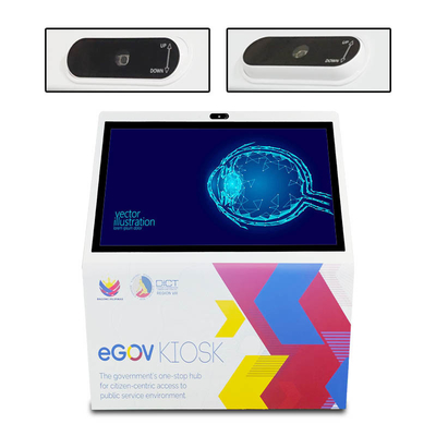 Camera microfoon ingebouwd 55 inch Government Wayfinding Touch Screen Kiosk met logo sticker