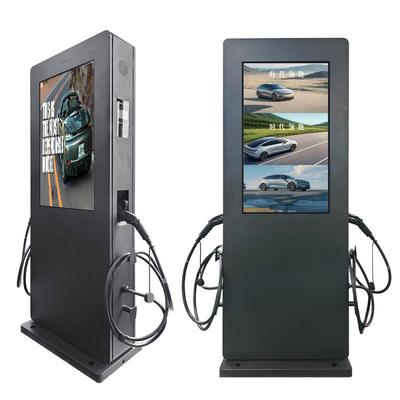 43 inch 22KW dubbele elektrische auto EV-oplader buiten digitale signage met OCPP 1.6 of 2.0