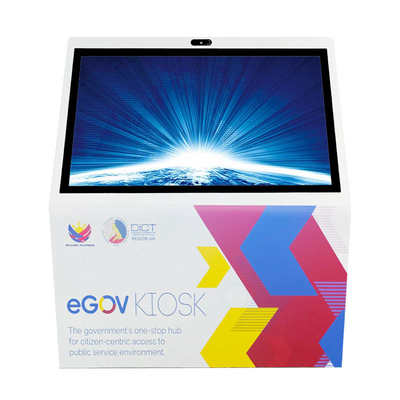 55 inch live videochat met twee kanten touchscreen kiosk met camera en microfoon