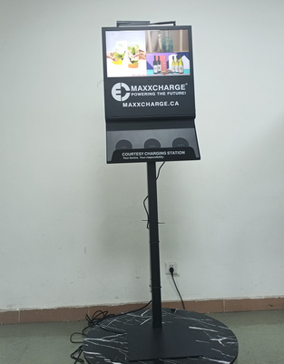 21.5 inch telefoon opladen Wifi Digital Signage Kiosk met 3 draadloze oplaadpannen