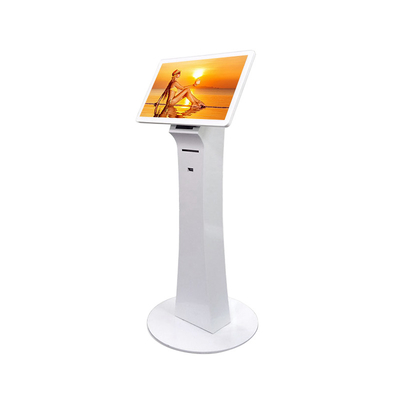 21,5 inch Vloerstaande PCAP touchscreen scanner kiosk met printer voor luchthaven/hotel