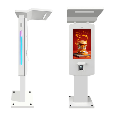 32 inch Drive Thru vrijstaande PCAP Outdoor Self-Order Kiosks geconfigureerd met een optionele luifel en Led strip