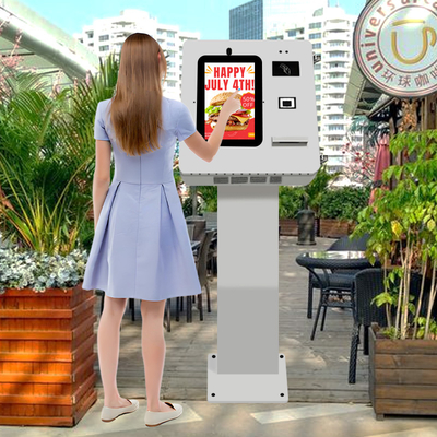 Touch Payment Kiosk NFC Printer Kiosk Outdoor Microfoon Luidspreker Met De Label Sticker