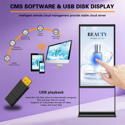 43-65 Inch Touch Screen Digital Signage - Commercial Vertical LCD Display with Full HD Resolution