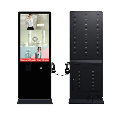 43-inch Nano-film Touch Kiosk op de vloer met koptelefoon