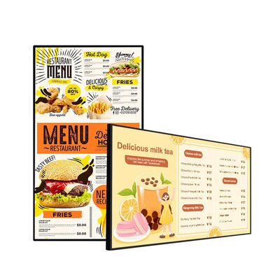 Wandmontage Menubord Digitaal signage Elektronisch LED reclame scherm voor restaurant café