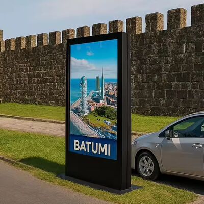 75' Double Side Outdoor Commerciële Kiosk Digitaal Signage IP65 Vloerstand