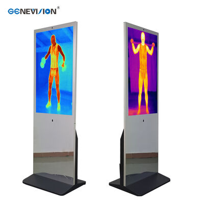 43 inch PCAP capacitieve touchscreen Digital Signage Kiosk met thermische camera en spiegelafwerking