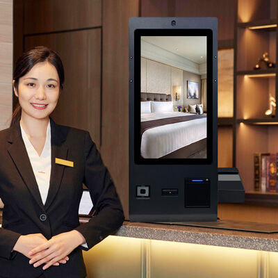 OCR Passport Reader 24 inch Desktop Hotel Check In Self Service Kiosk met Camera Microfoon