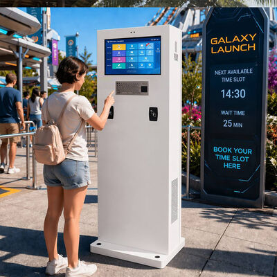 316 roestvrijstalen 24-inch buitentouchscreenkiosk met RFID-kaartlezer en toetsenbord