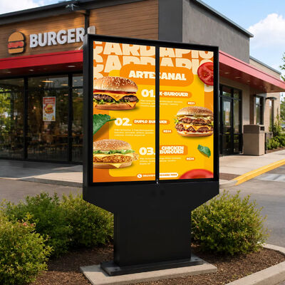 55inch 2500nits IP66 Fully Sealed  Waterproof Dual Screen Outdoor Digital Signage and LCD Advertising Display