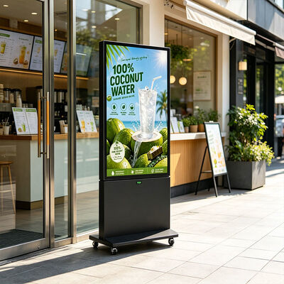55 inch IP66 waterdicht batterij aangedreven buiten digitale signage met 700-3500nits Helderheid LCD digitale kiosk