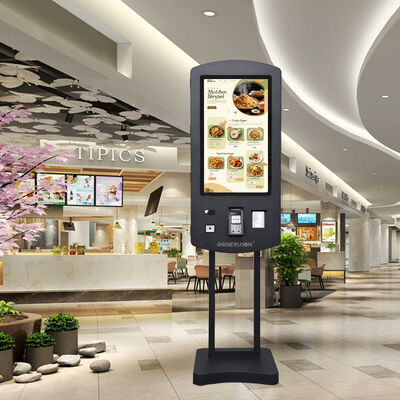 32 Inch Capacitive Touch Screen Self Service Kiosk with QR Code Scanner for Restaurant Ordering and Payment