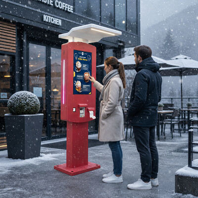 IP65 Waterdichte Self-Service Kiosk met Luifel en RFID Self-Ordering Kiosk voor Buiten Voedselbestellingen