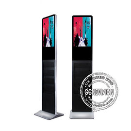 USB-Updatemedia Kiosk Digitale Signage 21,5“ Tijdschrifthouder die met Boekenplanken adverteren