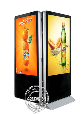 43“ Vloer die Tweezijdige Kiosk Digitale Signage bevinden zich