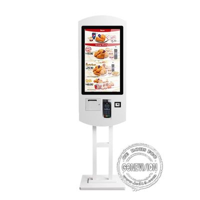 FHD 1080P de tribune van de 32 duimvloer zelf het bestel- Kiosk met thermische Printer en pagers voor restaurant