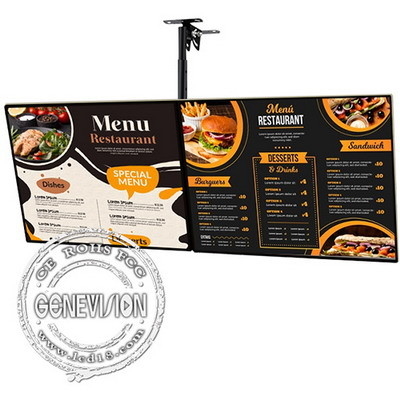 43 55 Inch FHD Smal Bezel Hanging Wall Mount LCD Display Restaurant Menu Scherm