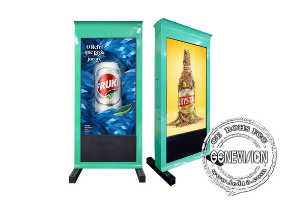 Groene Openlucht Digitale Signage van het 65 Duimip65 Spoor voor Reclame
